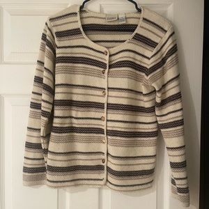 Striped Cream and Brown Sweater